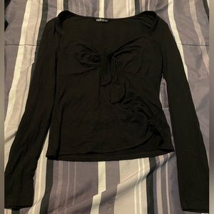 Black tie long sleeve shirt